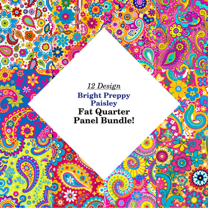 Bright Preppy Paisley Fat Quarter Bundle