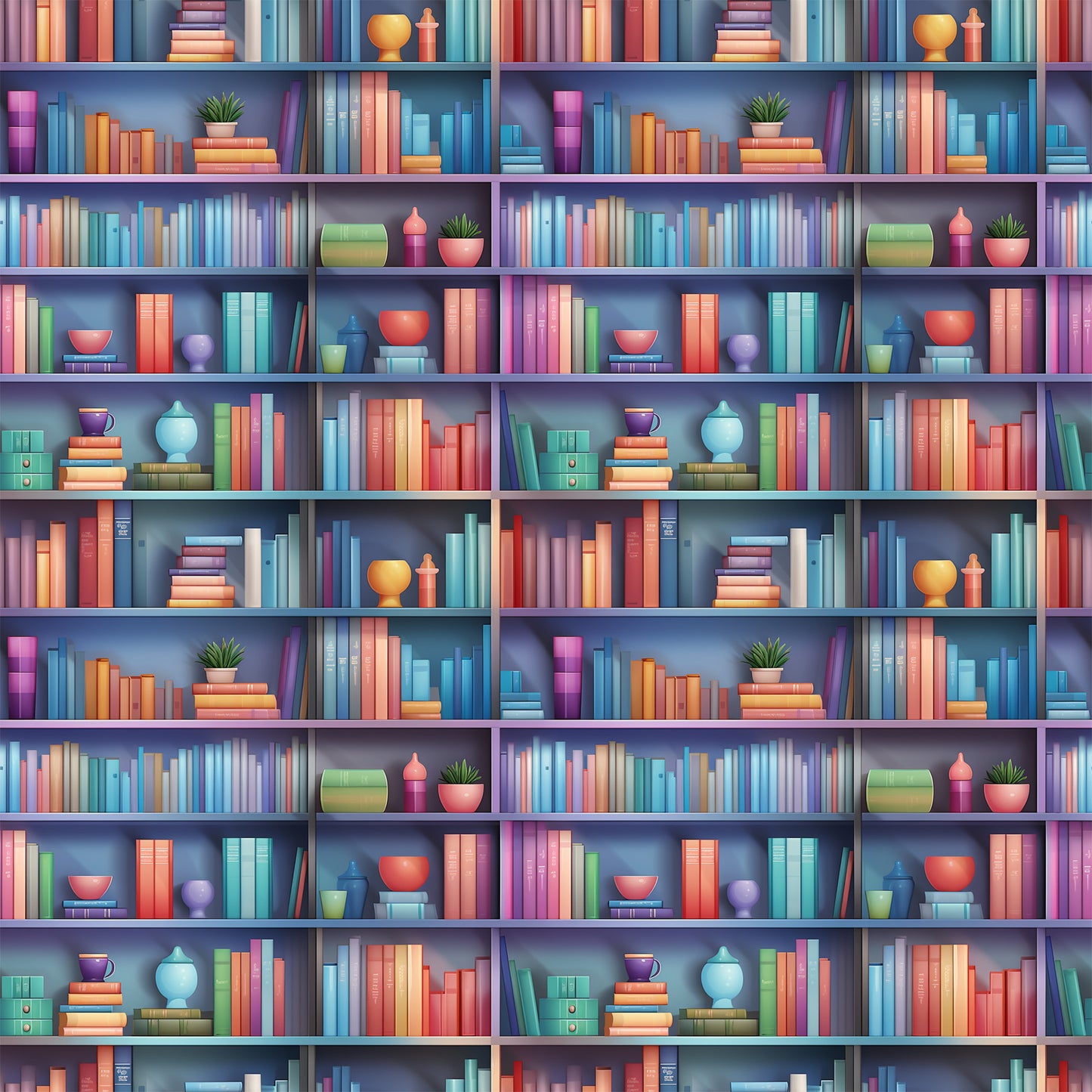 Bookshelf Pattern 4 Quilting Cotton Fabric