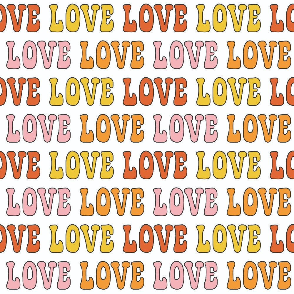 Daily Deal: Groovy Peace and Love Pattern 11 Quilting Cotton Fabric - 45" x 2 Yards"