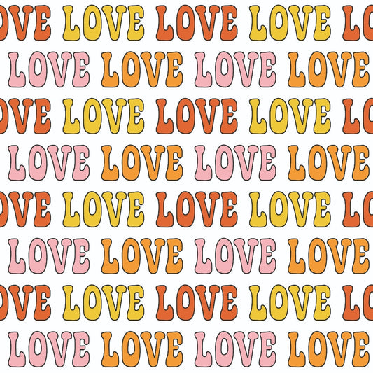 Daily Deal: Groovy Peace and Love Pattern 11 Quilting Cotton Fabric - 45" x 2 Yards"
