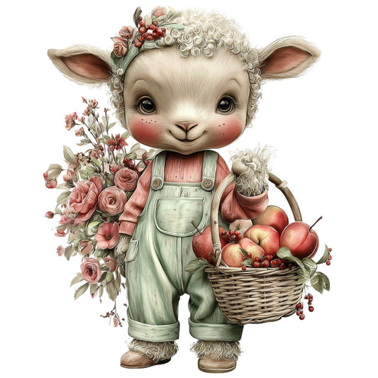 Summer Fruit Basket Animals Fabric Panel 18