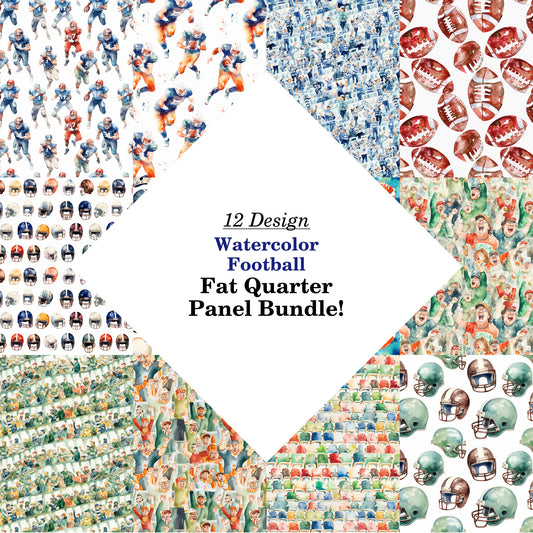 Watercolor Football Fat Quarter Bundle