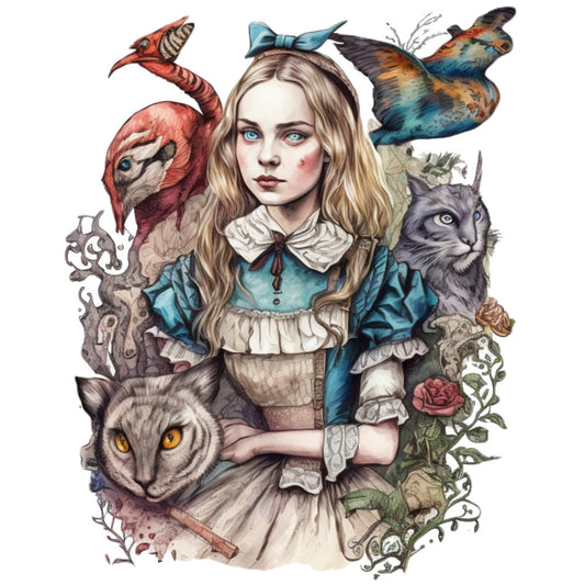 Classic Alice in Wonderland Fabric Panel 40
