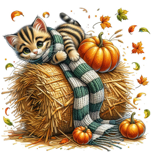 Autumn Cats Fabric Panel 24