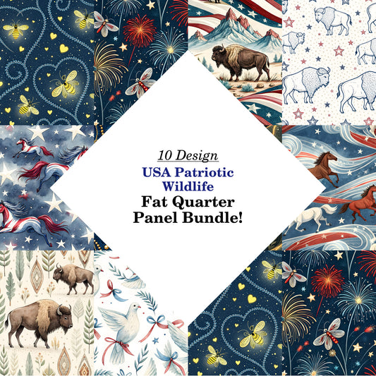 USA Patriotic Wildlife Fat Quarter Bundle
