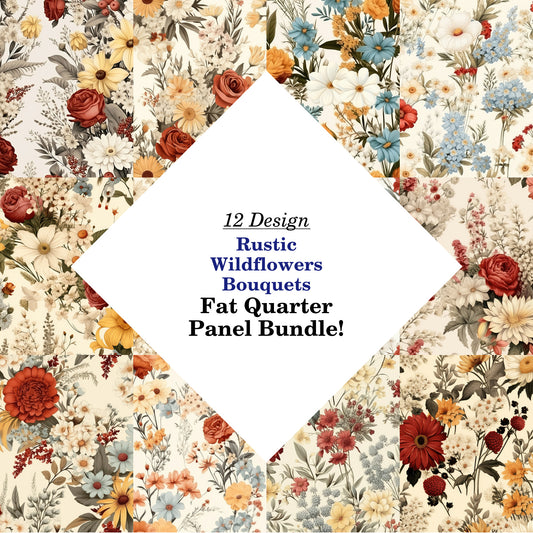 Rustic Wildflowers Bouquets Fat Quarter Bundle