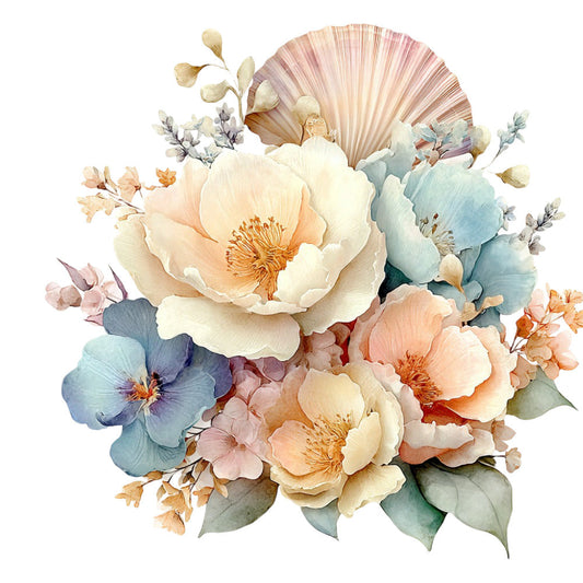 Colorful Seashell Fabric Panel 2