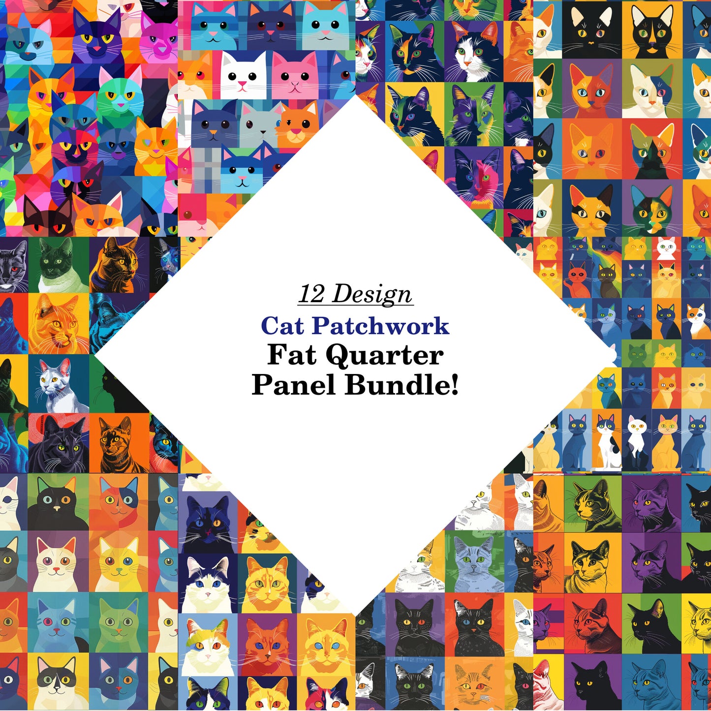 Cat Patchwork Fat Quarter Bundle