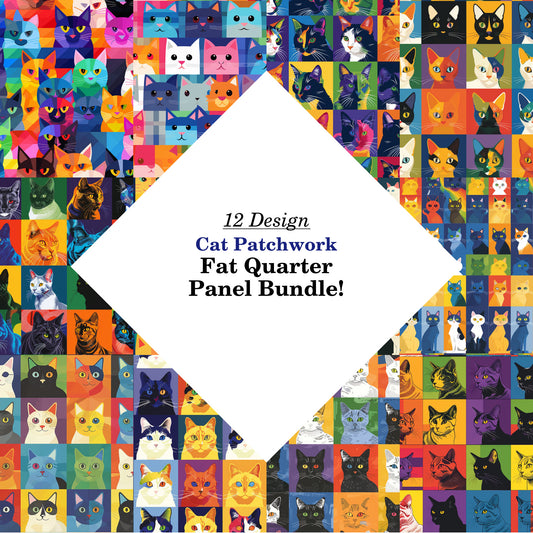 Cat Patchwork Fat Quarter Bundle
