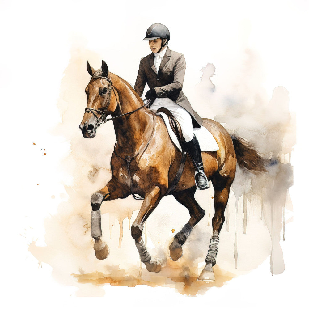 Elegant Equestrian Art Fabric Panel 3