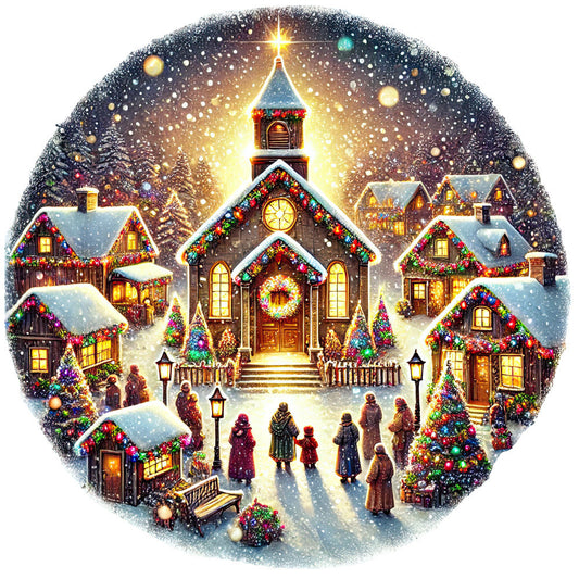 Christmas Villages Fabric Panel 37