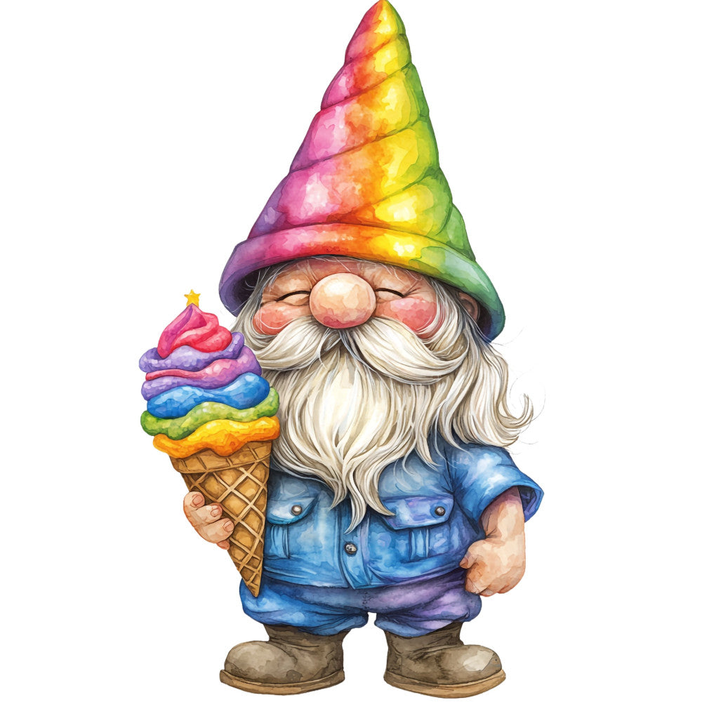 Ice Cream Gnome Fabric Panel 1