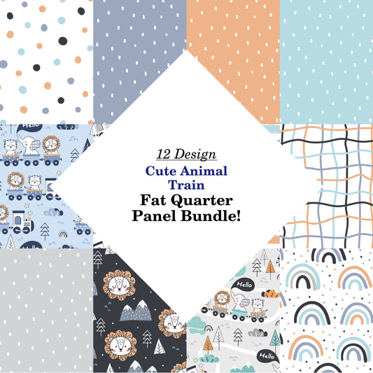 Cute Animal Train Fat Quarter Bundle
