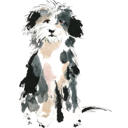 Handdrawn Doodle Dog Fabric Panel 54