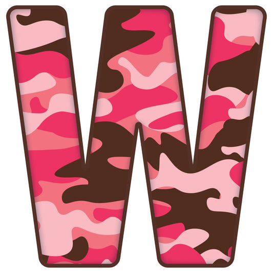 Pink Camo Alphabet Fabric Panel 15