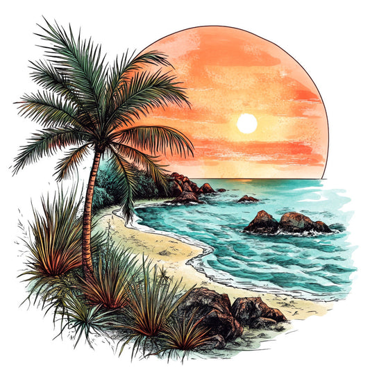 Tranquil Beach Fabric Panel 3
