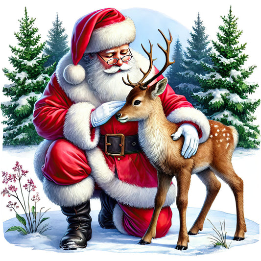 Santa Claus Scenes Fabric Panel 15