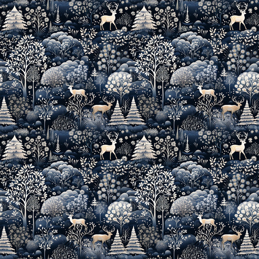Delft Blue Winter Pattern 6 Quilting Cotton Fabric
