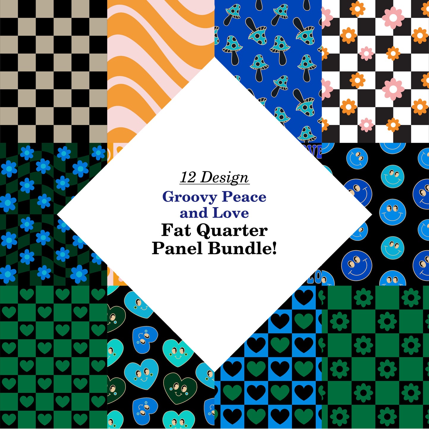 Groovy Peace and Love Fat Quarter Bundle