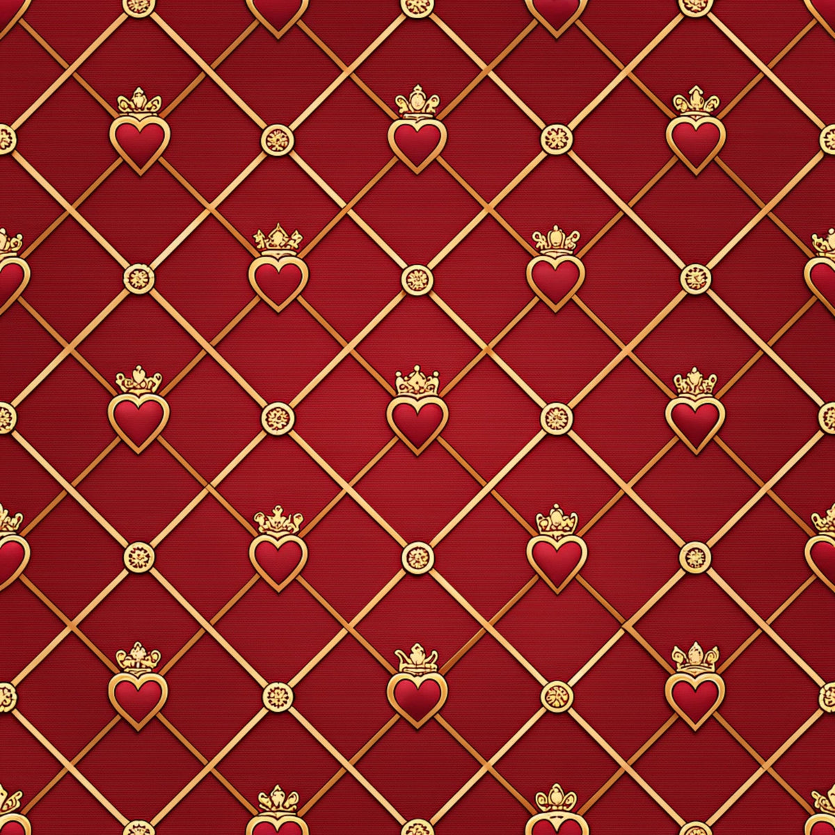 Daily Deal: Queen of Hearts Pattern 23 Quilting Cotton Fabric - 45" x 2 Yards"