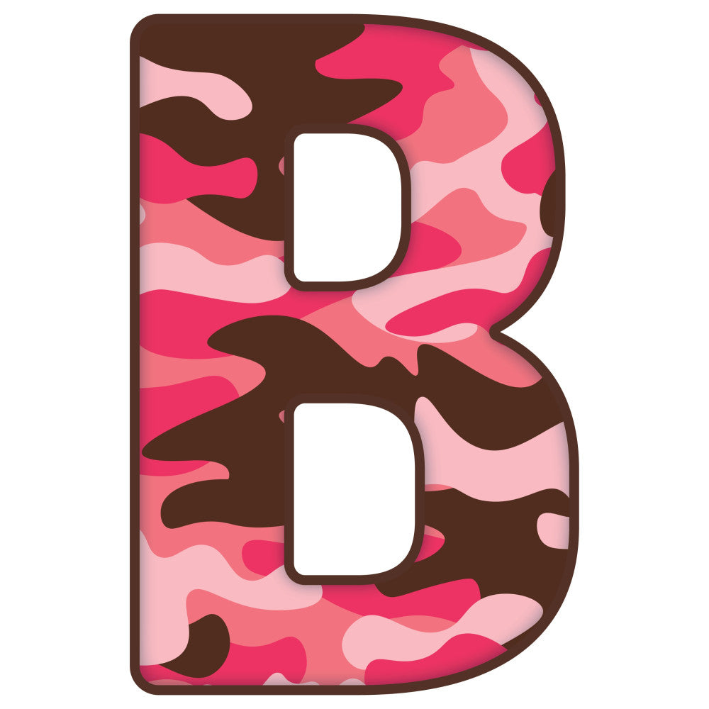 Pink Camo Alphabet Fabric Panel 30