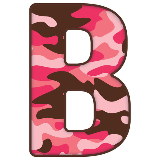 Pink Camo Alphabet Fabric Panel 30