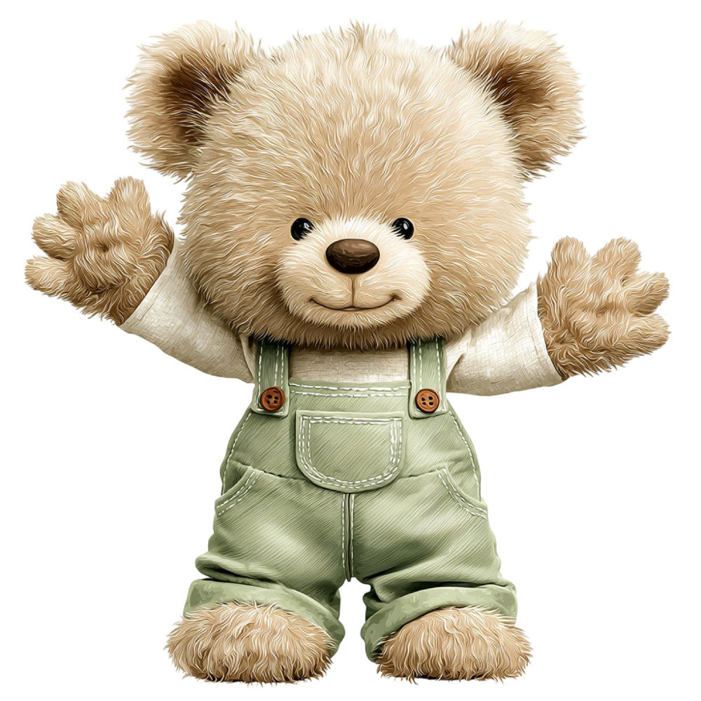 Watercolor Teddy Bear Fabric Panel 19