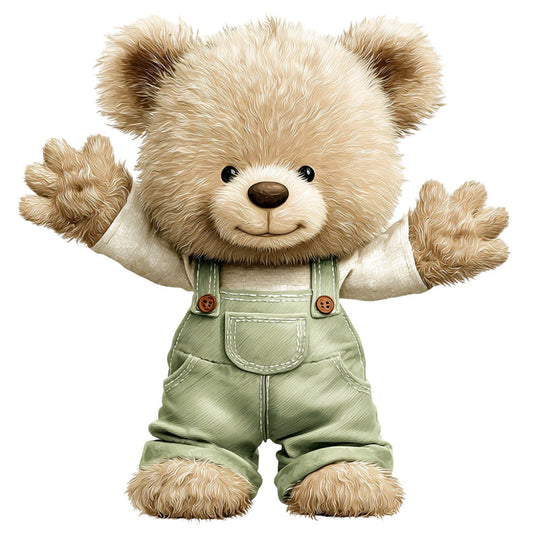 Watercolor Teddy Bear Fabric Panel 19