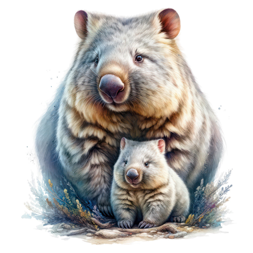 Australian Wombats Fabric Panel 2
