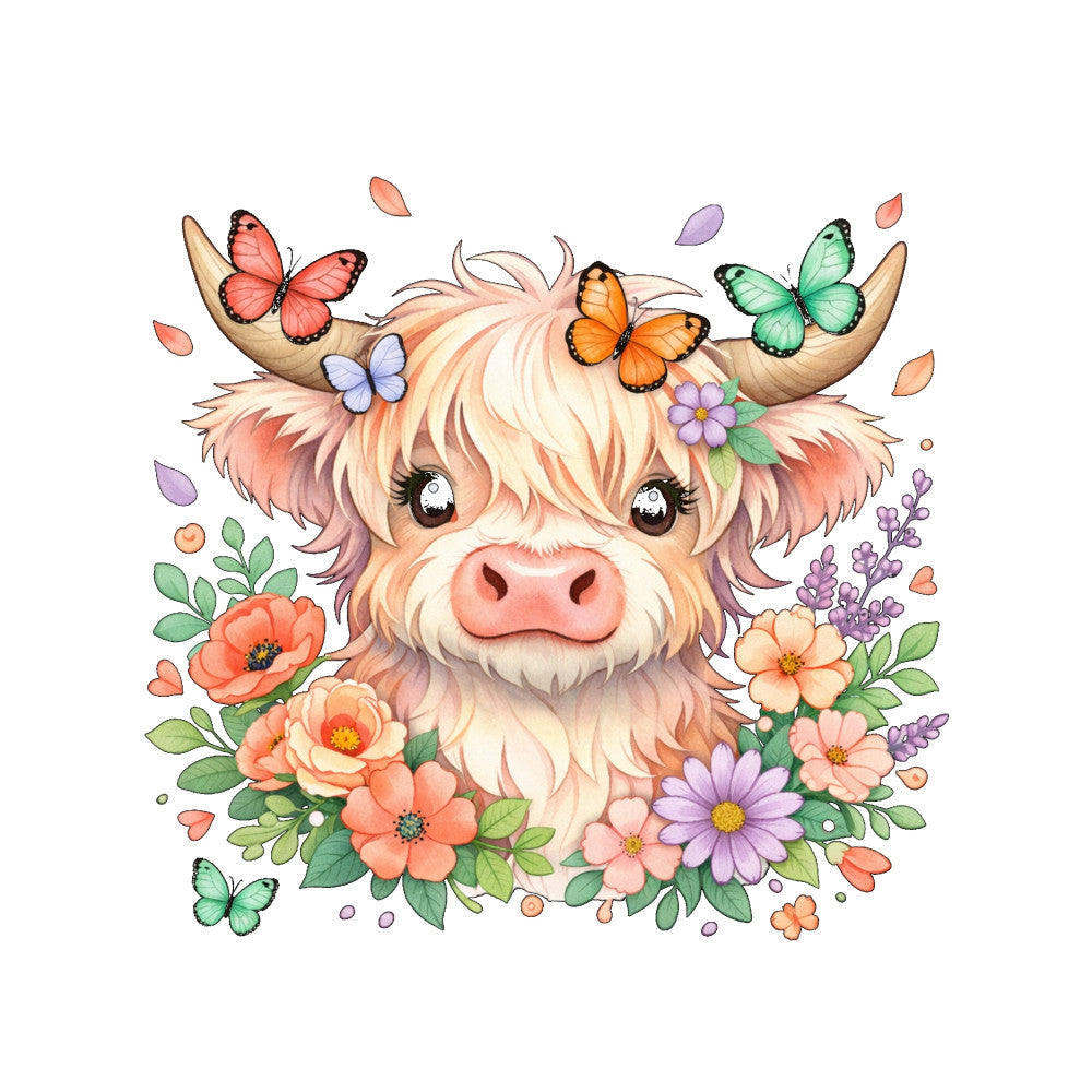 Highland Cows Art Fabric Panel 7