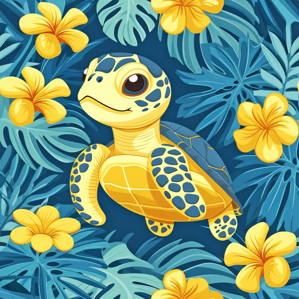 Daily Deal: Cartoon Baby Sea Turtles Quilting Cotton Fabric - 45" x 2 Yards"