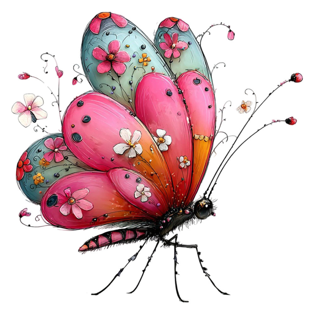 Whimsical Summer Butterfly Fabric Panel 15