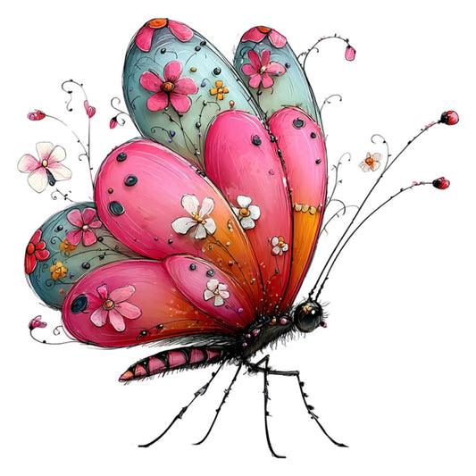 Whimsical Summer Butterfly Fabric Panel 15