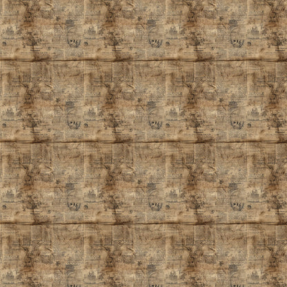 beige, tan, sepia, brown, aged newspaper, vintage newsprint, text columns, antique pattern, weathered appearance, distressed look, quilting cotton, fabric panel, nostalgic mood, retro style, muted tones, faded print, old-fashioned, worn texture, historical feel, patchwork suitable