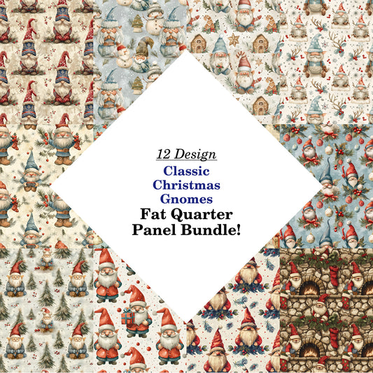 Classic Christmas Gnomes Fat Quarter Bundle