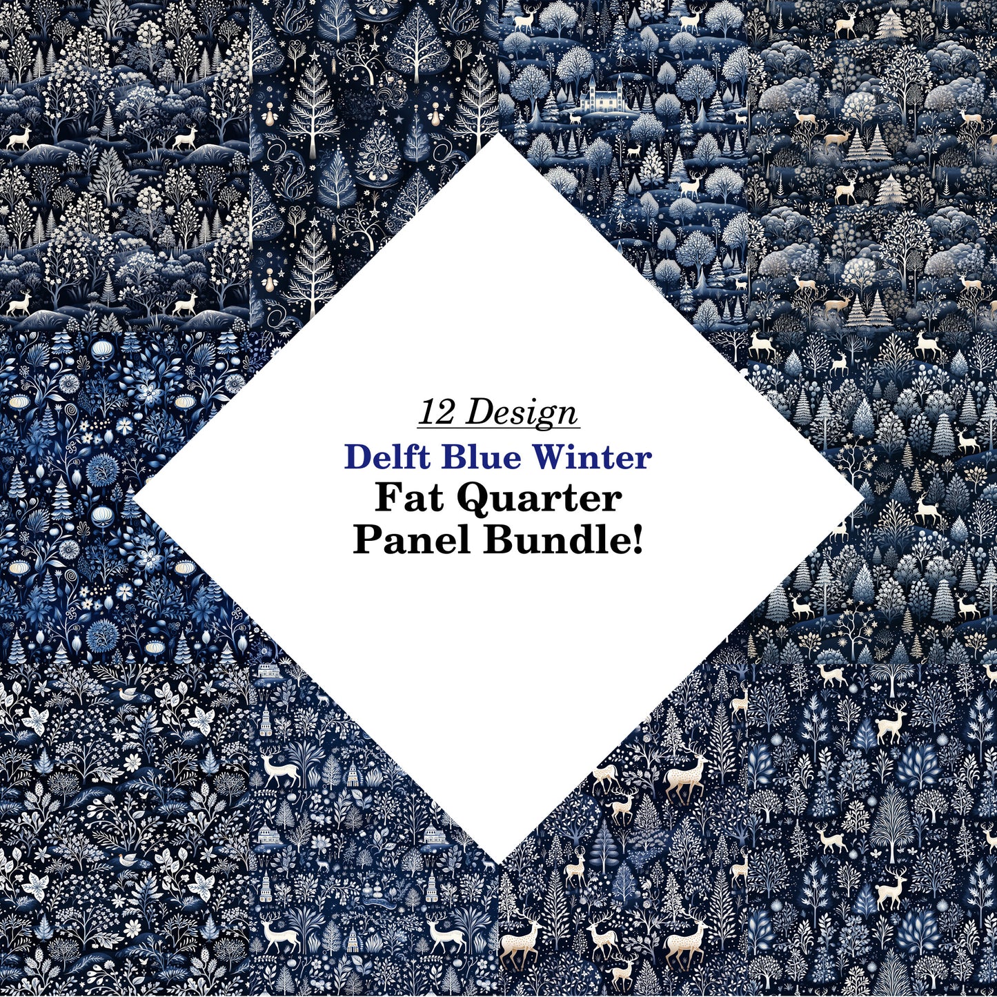 Delft Blue Winter Fat Quarter Bundle