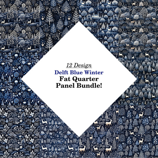 Delft Blue Winter Fat Quarter Bundle