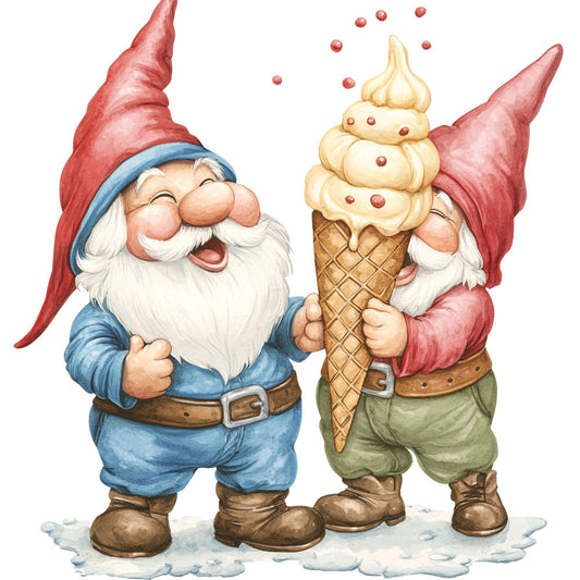 Ice Cream Gnome Fabric Panel 9