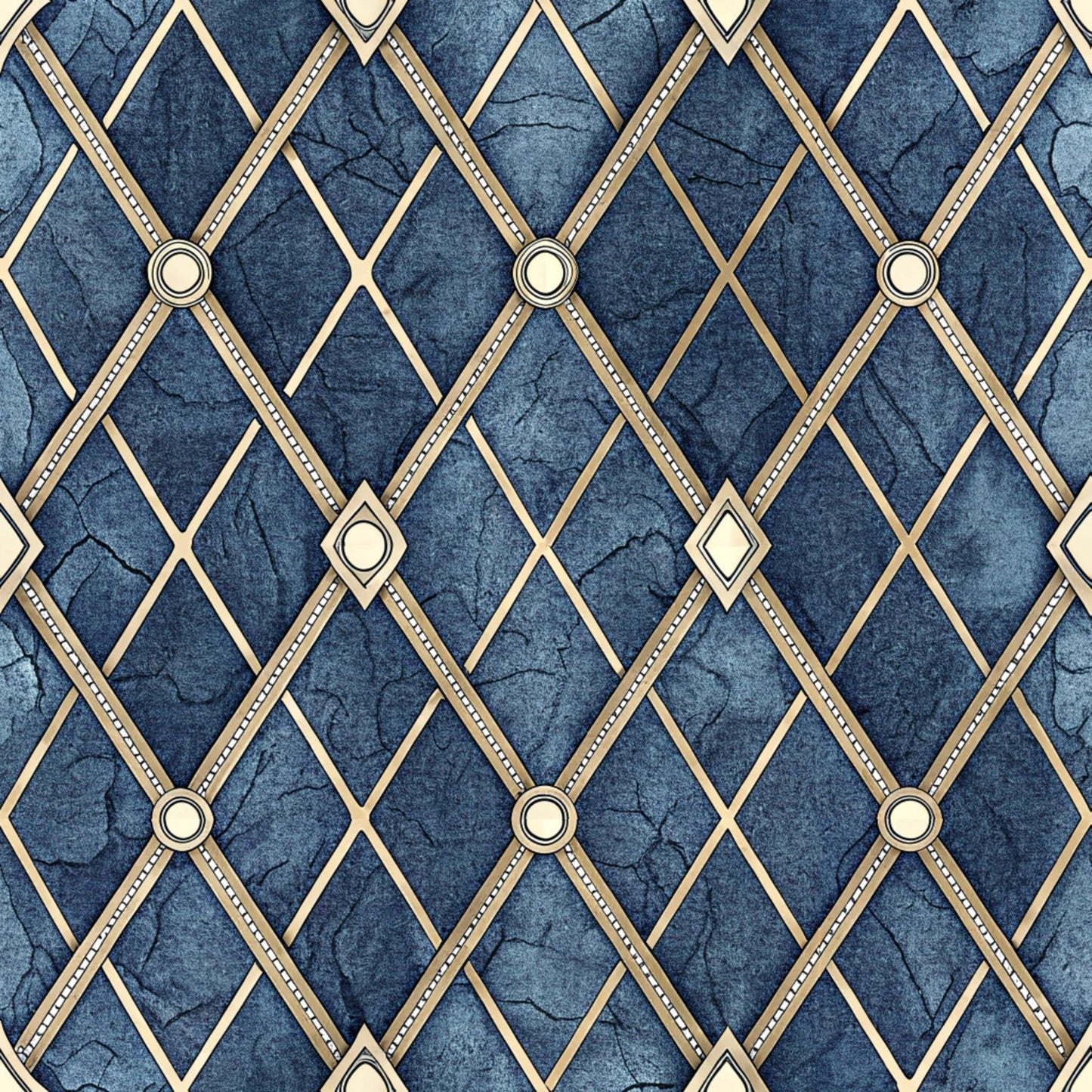 Daily Deal: Royal Blue Azure Pattern 19 Quilting Cotton Fabric - 45" x 4 Yards"
