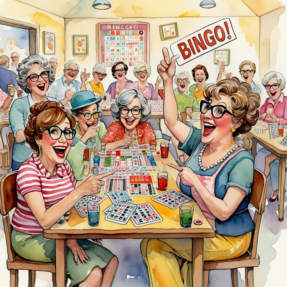 Funny Bingo Ladies Fabric Panel 3