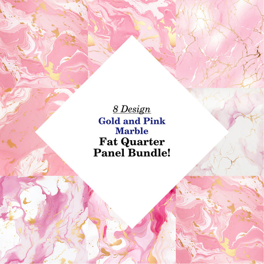 Gold and Pink Marble Fat Quarter Bundle