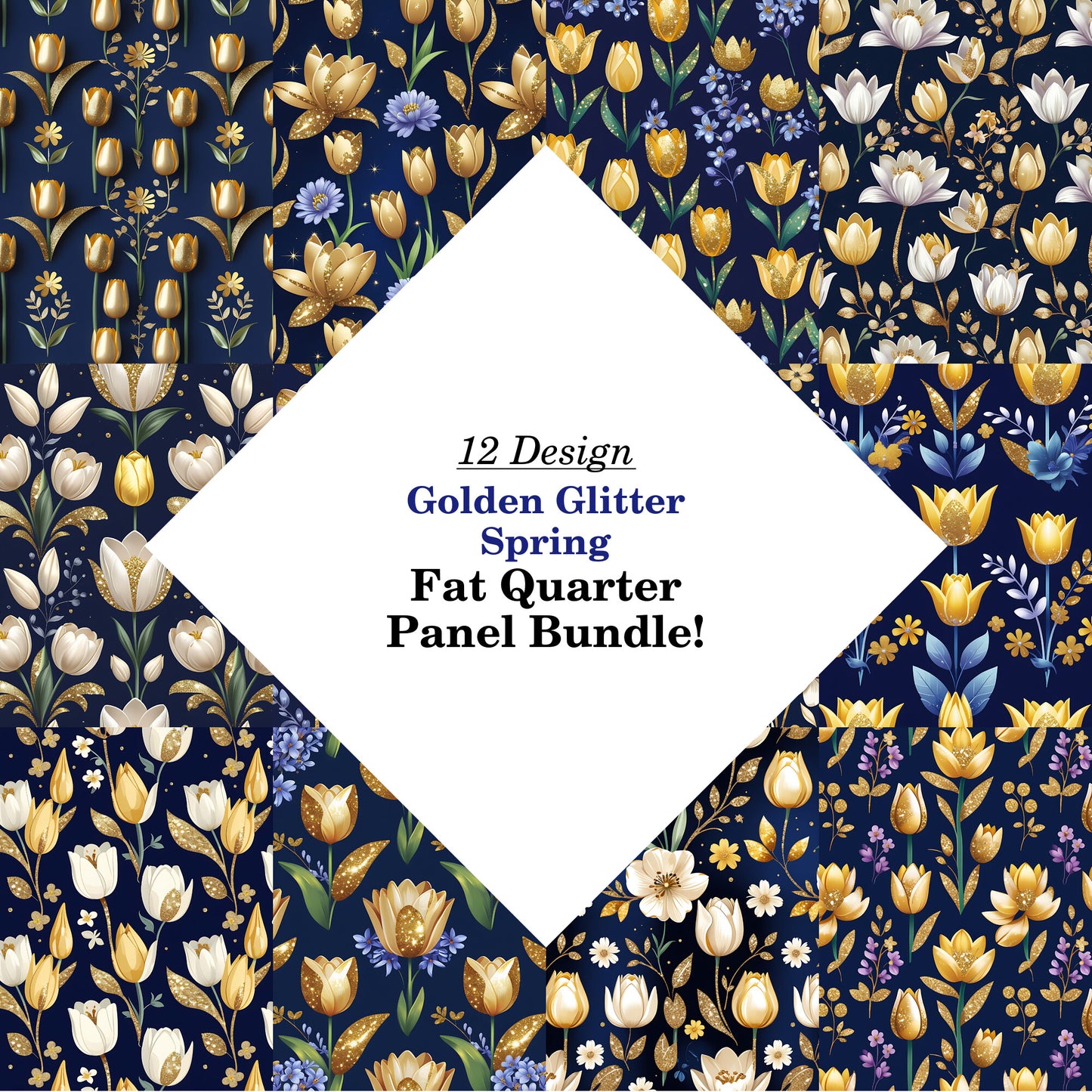 Golden Glitter Spring Fat Quarter Bundle