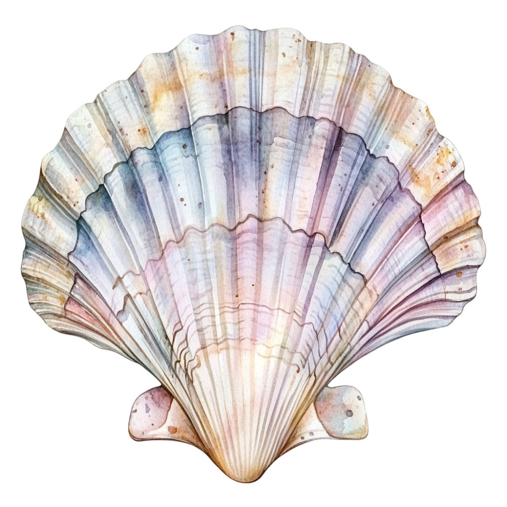 Watercolor Sea Shells Fabric Panel 22