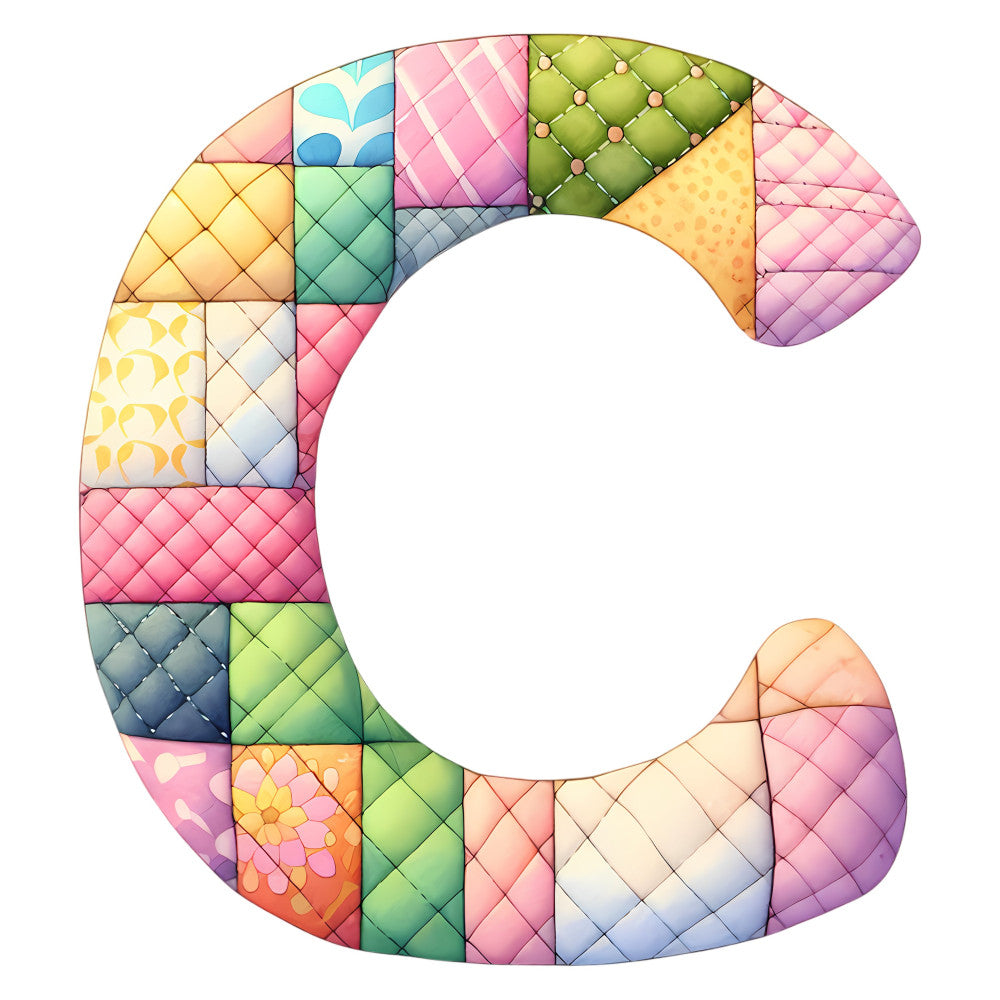 Pink Patchwork Alphabet Fabric Panel 39
