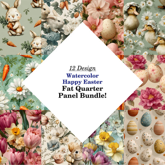 Watercolor Happy Easter Fat Quarter Bundle