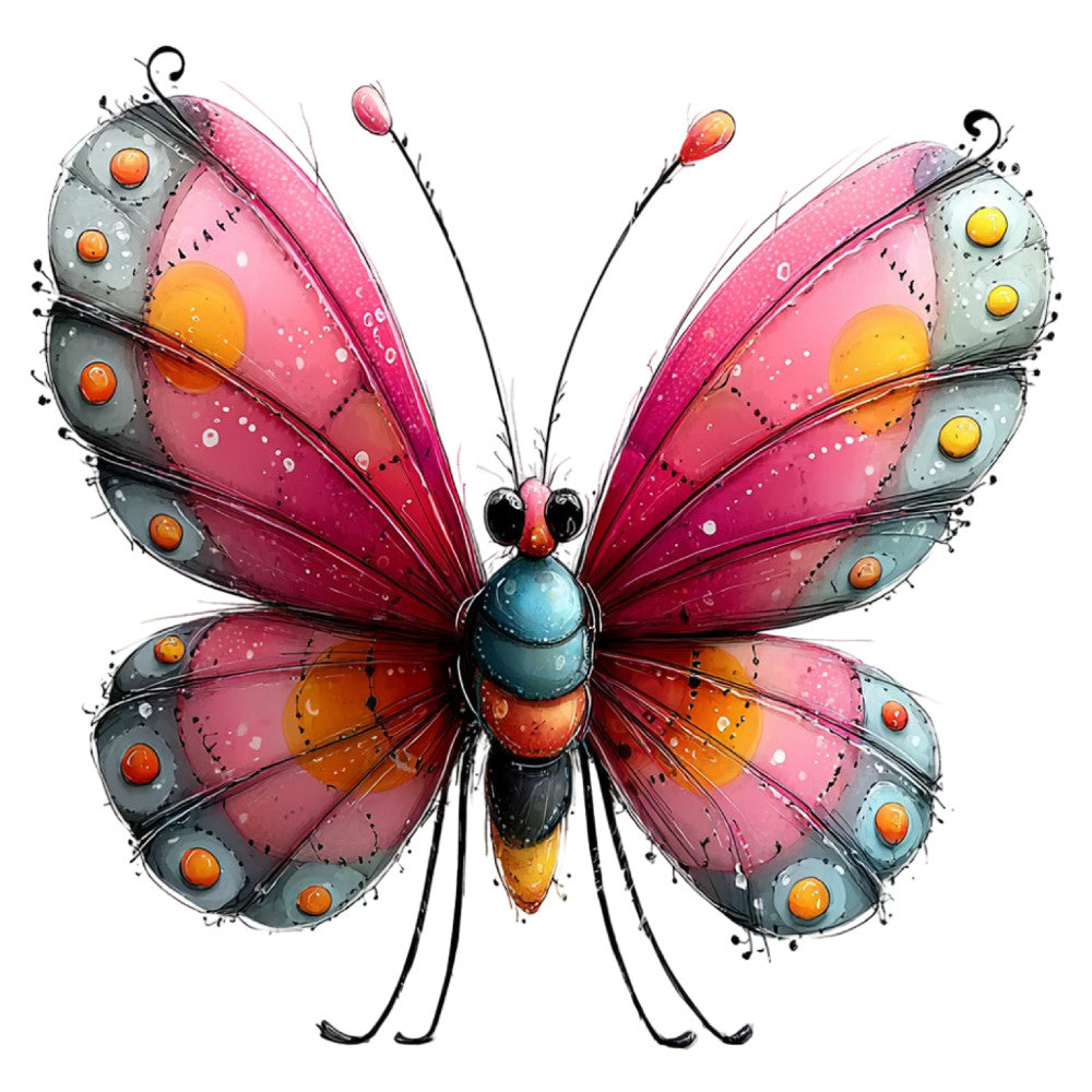 Whimsical Summer Butterfly Fabric Panel 16