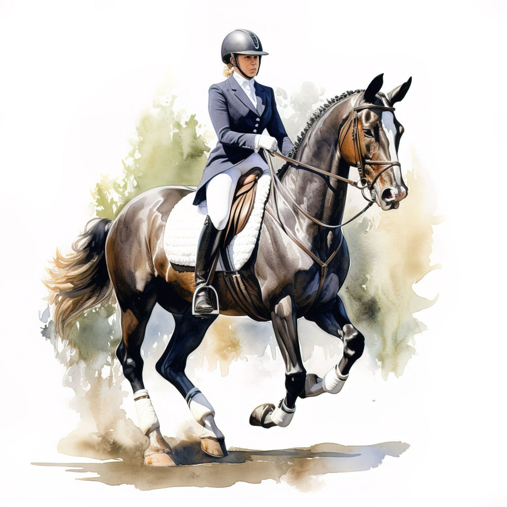 Elegant Equestrian Art Fabric Panel 9