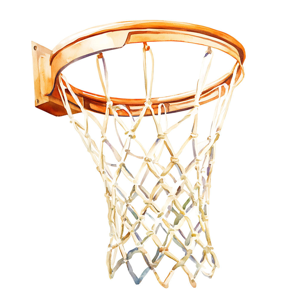 Watercolor Basketball Fabric Panel 1