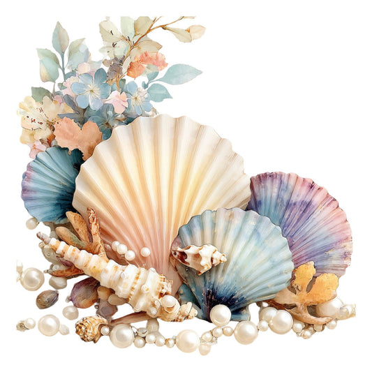 Colorful Seashell Fabric Panel 15
