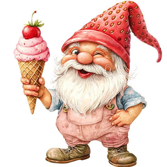 Ice Cream Gnome Fabric Panel 7